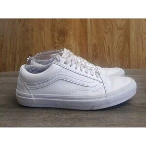 Vans Old Skool Tumble Sneakers Womens 9 Mens 7.5 White Leather Shoes